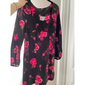 NWT Intermix Long Sleeve Sweetheart Silk Dress